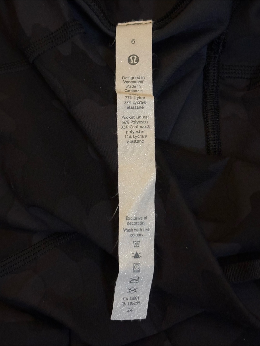 Lululemon Wunder Train HR Tight 28" Heritage 365 Camo Deep Coal Multi Size 6 - Picture 4 of 8